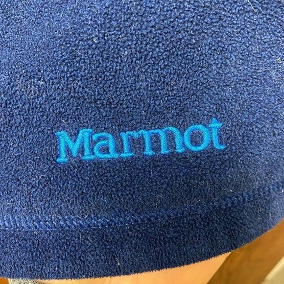 MARMOT Navy‎ micro fleece fold over collar full zip Polartec jacket - Picture 3 of 6